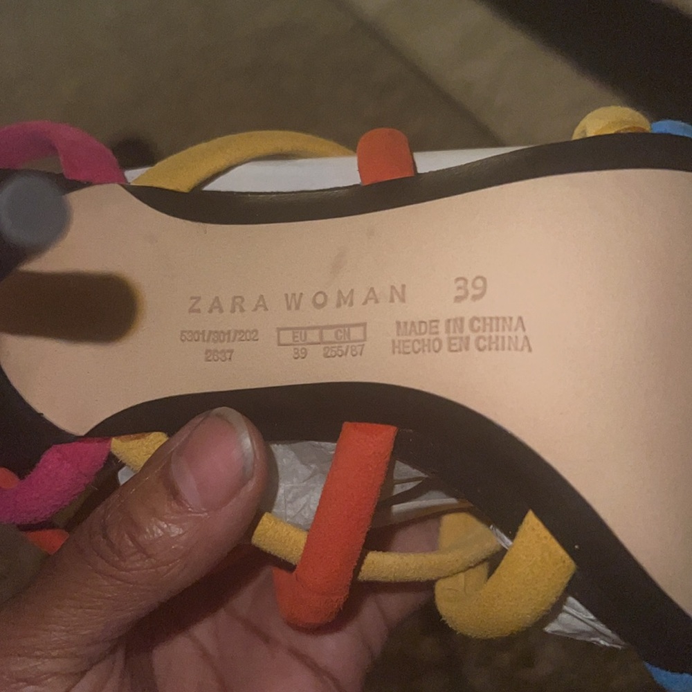 Zara Multi Colored Strappy Sandals - Picture 6 of 8